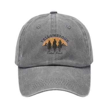 Imagem de Boné Leve Estilo Vintage Com Silhueta De Cowboy Ocidental E Padrão De 