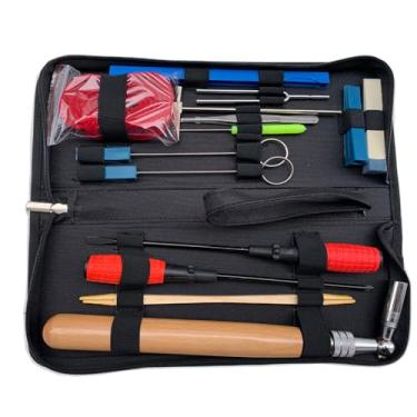 Imagem de Kit Profissional de Afinação Piano 16 Peças Conjunto Ferramentas Afinador com Chave Alavanca Acessórios Reparo Feltro Universal para Iniciantes e Profissionais Bolsa Armazenamento Portátil Incluída