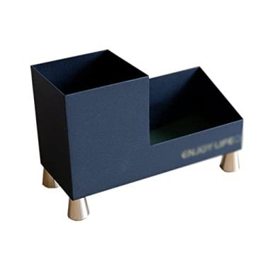 Imagem de U5GAAALPPQ9 Organizador de canetas, porta-canetas, multifuncional, 2 compartimentos, organizador de papelaria para mesa, material de arte para escritório, caixa de armazenamento para lápis (verde