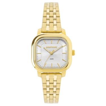 Imagem de Relógio Mormaii Feminino Ref: Mo2036kj/1k Retangular Aço Dourado