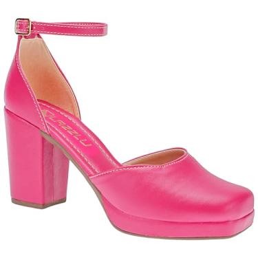 Imagem de Sandália Feminina Meia Pata Salto Bloco Grosso Alto Babuche (Rosa, BR, Adulto, Numérico, 39)