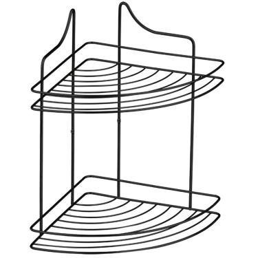 Imagem de Porta Shampoo de Canto Duplo Suporte Preto Organização Banheiro