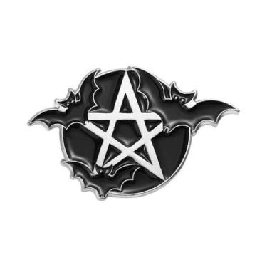 Imagem de Broche De Esmalte Gótico De Halloween Com Caveira, Aranha, Esqueleto E