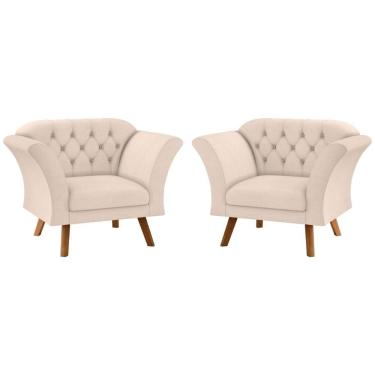 Imagem de Conjunto Poltrona Para Sala De Recepção Moreira Linha Bege
