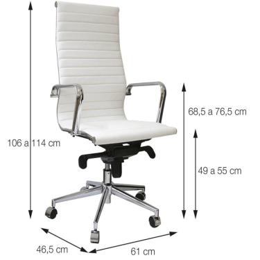 Imagem de Cadeira De Escritorio Eames Esteirinha Alta - Pu Caramelo