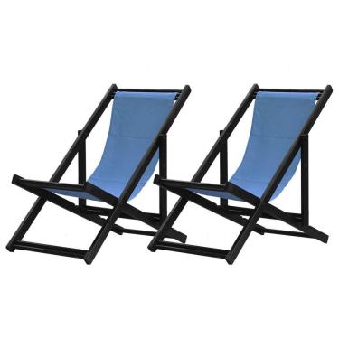 Imagem de Kit 2 Espreguiçadeiras Dobrável Black Sb-azul