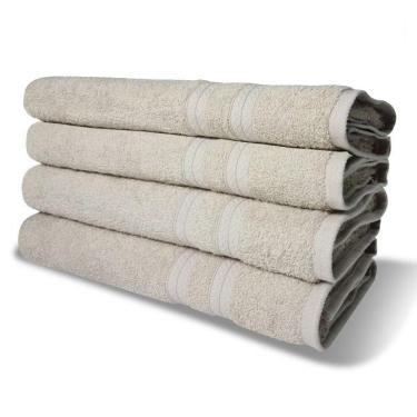 Imagem de Kit 4 Toalhas De Banho 430g-m² Grande Super Grossa 80x150cm Itália Soft Bege