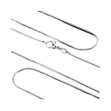 Imagem de Colar De Cadeia Box Em Prata Esterlina 1MM, 16-30 Polegadas, Para Mulh