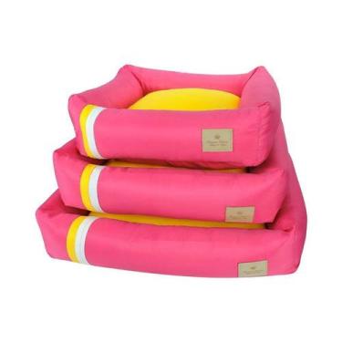 Imagem de Cama Bonito pra Cachorro Listra Pink para Cães e Gatos - Tamanho M