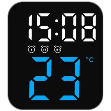 Imagem de Relógio Digital LED de Mesa Parede Modo Despertador Soneca Data Temper