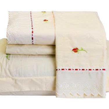 Imagem de Jogo de Cama Felicitá Casal Queen 4 Peças Percal 200 Fios 100% Algodão