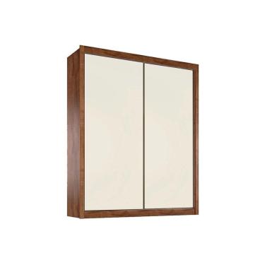 Imagem de Guarda Roupa Casal 2 Portas De Correr E 4 Gavetas Zurique Braúna/Off White - Europa