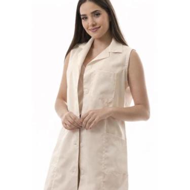 Imagem de Jaleco Feminino Regata Oxford Luxo Bege Normandia - gardenia jalecos, 