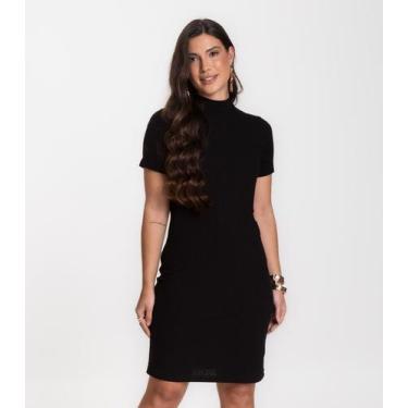 Imagem de Vestido Feminino Canelado Infinita Cor Preto, P, Preto
