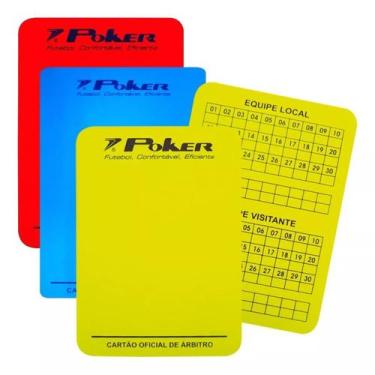 Imagem de Kit Cartão de Árbitro Juiz Futsal Futebol de Salão Oficial Poker, Amar