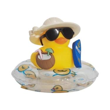 Imagem de Enfeite De Verão Para Painel De Carro: Patinho Amarelo De Borracha Com