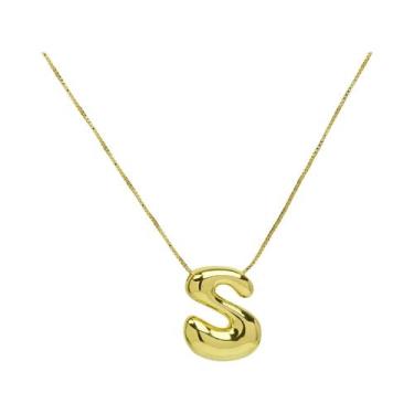 Imagem de Colar Feminino Banhado a Ouro 18k Com Pingente De Letra Inicial Criati