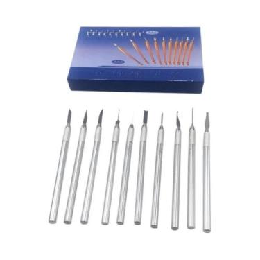 Imagem de Conjunto De Facas De Escultura Em Miniatura 10 Peças Ferramentas De Gr