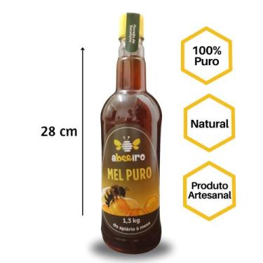 Imagem de Mel Abeeiro Puro e Natural garrafa 1,3kg, Florada Eucalipto