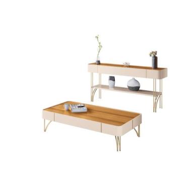 Imagem de Conjunto Mesa De Centro Cadenza C/ Aparador Vivant P/ Sala Estar Escri