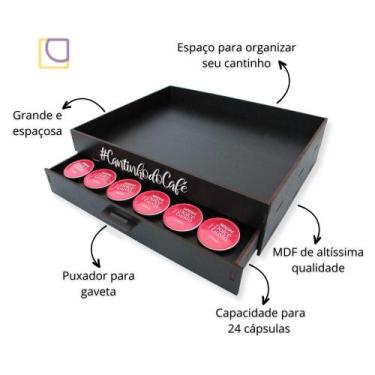 Imagem de Bandeja Porta 24 Capsulas Cantinho do Cafe Dolce Gusto 3 Corações Três