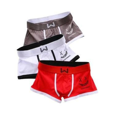 Imagem de Cuecas Boxer Masculinas De Algodão Respirável Com Design U-Convexo E E
