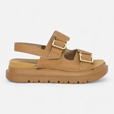 Imagem de Sandalia Modare Ultraconforto Plataforma Feminina Fivelas, Marrom, 37