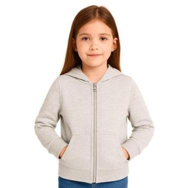 Imagem de Moletom Canguru Zíper Com Capuz Infantil e Juvenil Unissex Básica Kyly-Unissex