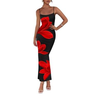 Imagem de Vestido PRETTYGARDEN Sexy Floral Maxi de Tule Preto XXL