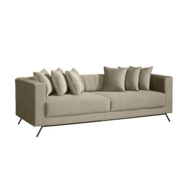 Imagem de Sofá Living Taiti 3,00 Bipartido - Best Mobília, Linho Marrom Mescla