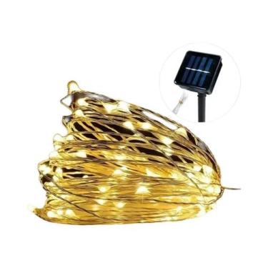 Imagem de Luz Solar De Cordão Para Exterior Com 300 LEDs, Guirlanda De Fadas Com
