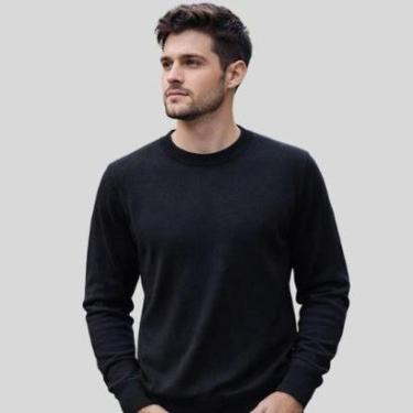 Imagem de Suéter Masculino Preto Gola Redonda - Enfim Malwee-Masculino