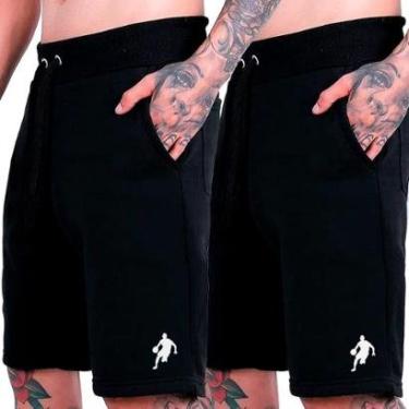 Imagem de Kit 2 Bermudas Shorts Moletom Masculino Dibre Esportivo Plus Size-Masculino