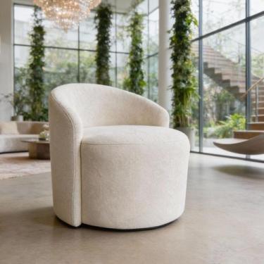 Imagem de Poltrona Orgânica Redonda para Sala Lara Confortável Elegante Com Sapa