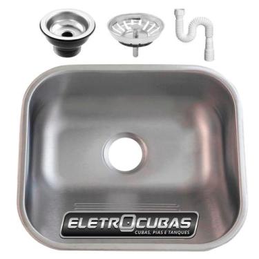 Imagem de Tanque Inox Eletrocubas Fosco 40x34x20 18l Sobrepor Embutir