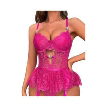 Imagem de Conjunto De Lingerie Sexy Com Sutiã Push Up, Calcinha De Renda, G-stri