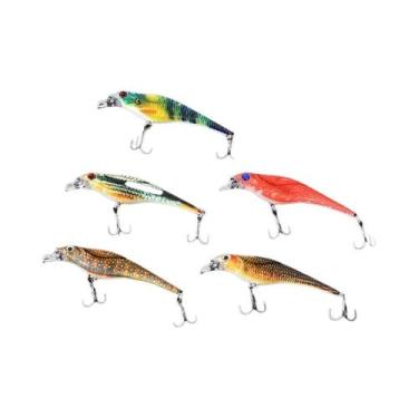 Imagem de Kit De 5 Iscas Artificiais Jerkbait Minnow Para Pesca De Pike E Carpa 