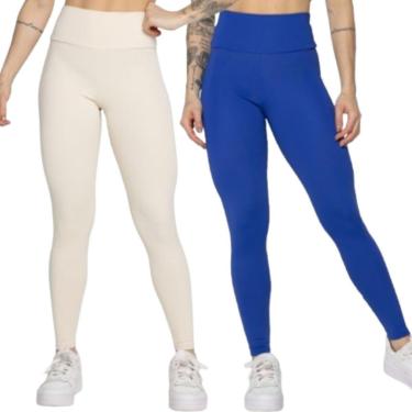 Imagem de KIT 2 Calça Legging Smart Serra e Mar Cós Alto Roupa Para Treino Academia Moda Fitness Musculação-Feminino