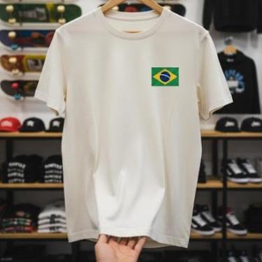 Imagem de Camiseta Masculina Bandeira Brasil Pátria Orgulho Nacional Camisa Estilo Futebol Casual-Masculino