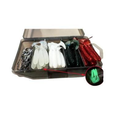 Imagem de 50PCS GOBAIT T Tail Grub Worm Soft Lure 5cm 6cm 7cm Com Isca Metálica 