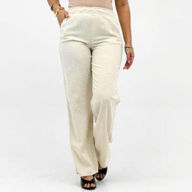 Imagem de Calça People's Wide Leg em Tecido Feminina-Feminino