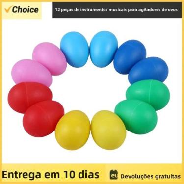 Imagem de Instrumentos Musicais De Percussão Em Forma De Ovo Para Crianças, 12 P