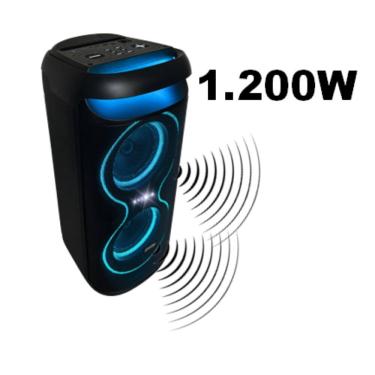 Imagem de Caixa de Som 1200W Eclipse E206 Bluetooth TWS C Remoto Bateria 6 horas 2 Woofers 6,5 bivolt automático 