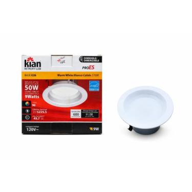 Imagem de Lâmpada LED Retrofit PRO ES 9W Base E26 Kian 2700K Branco Quente 120V,