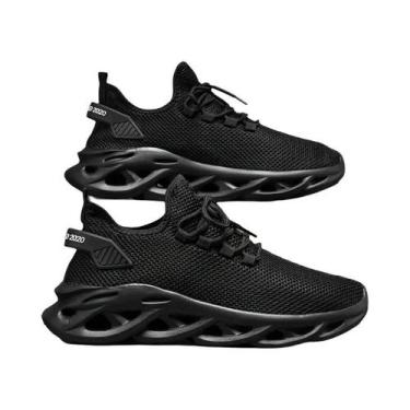 Imagem de Tênis Masculino Preto Respirável E Leve Em Malha Para Corrida, Caminha