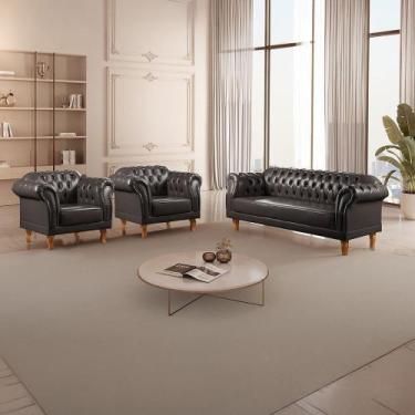 Imagem de Conjunto Sofá e Poltronas Chesterfield Duque - Zurc Decor