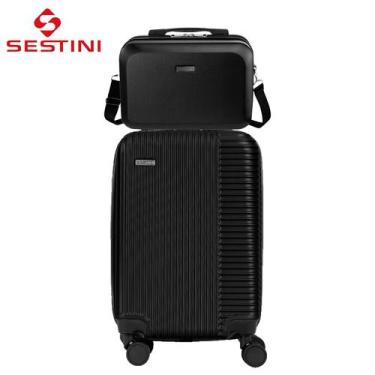 Imagem de Mala Bordo 10kg e Frasqueira Em ABS Super Resistente Original Sestini 