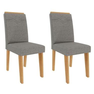 Imagem de Kit 2 Cadeiras Estofadas 11058 Linho MOLCI - Milani Store, Nature Graf