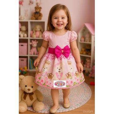 Imagem de Vestido Temático Infantil Ursinha - NALU_KIDS, 2, Rosa