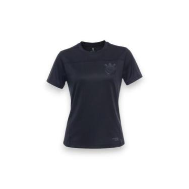 Imagem de Camiseta Corinthians Feminina All Black Logo Gel Oficial - - Coimbra, 